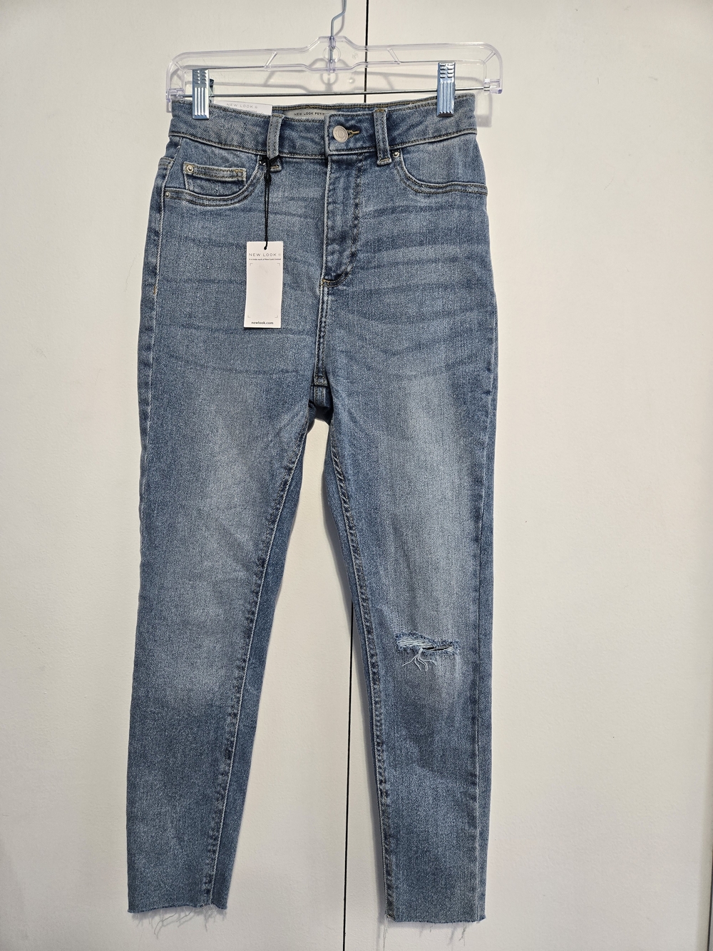 NWT New Look Petite Hallie High Waist Super Skinny Jeans US 6 Distressed